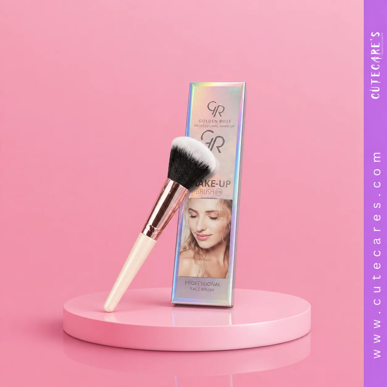 Golden Rose Nude Makeup Brush Flat