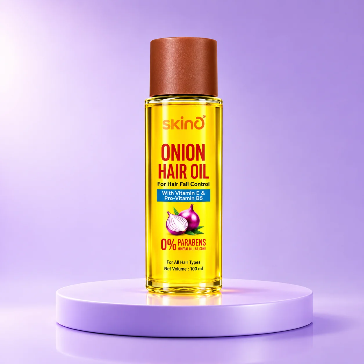 SkinO Onion Hair Oil With Onion Blackseed Hair Regrowth Oil 100ml