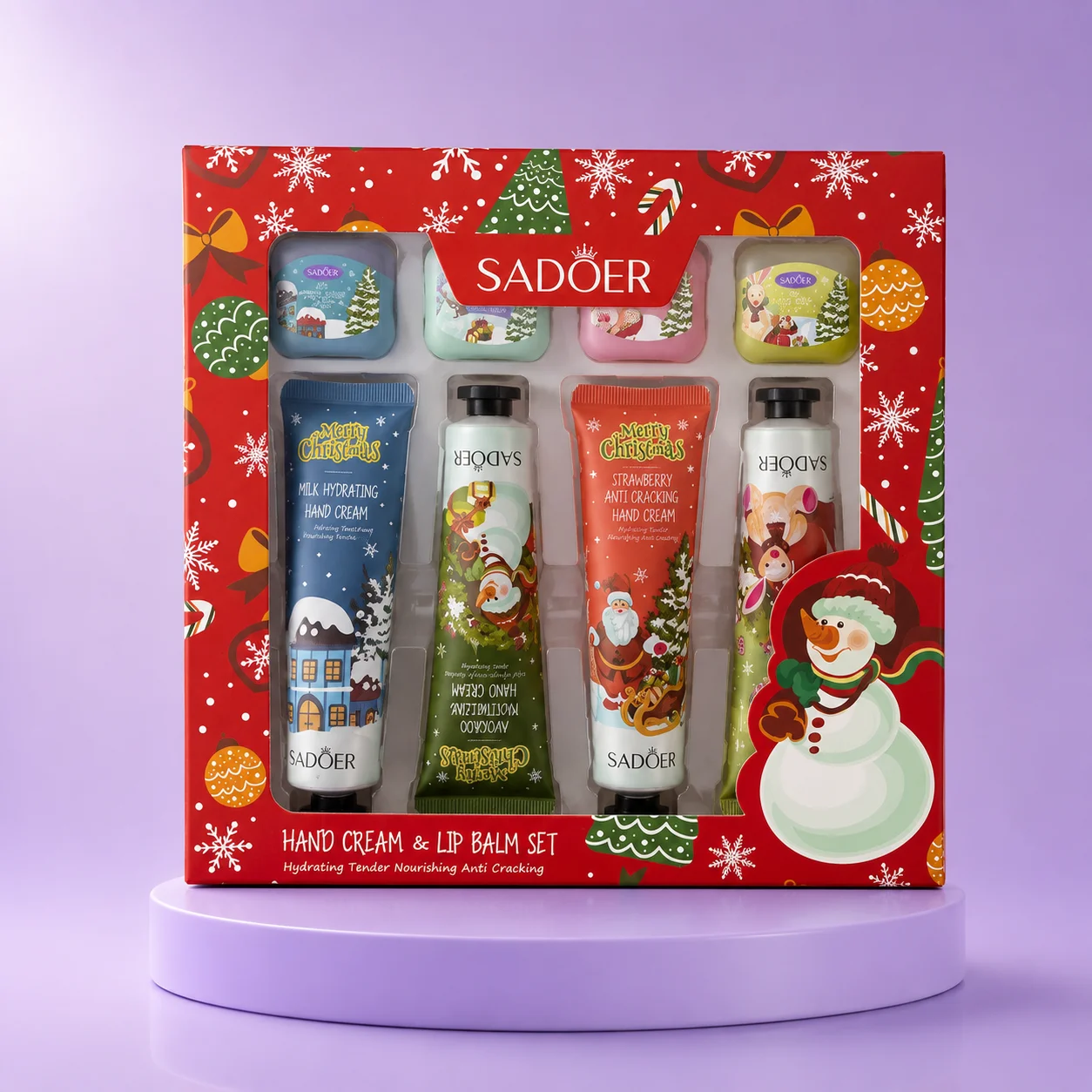 SADOER Hand Cream & Lip Balm Set